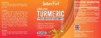 Nature Fort Organic Turmeric Capsules High Strength 1400mg with Black Pepper and Ginger – Active Curcumin Formula – 120 Veg Capsules – Organic, Vegan, and Non-GMO – Enhanced Absorption