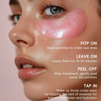 Cureluxe 12Pairs Sakura Eye Patches for Dark Circles - Eye Masks for Puffy Eyes - Eye Mask for Fine Lines & Eye Bags - l Under Eye Gel Patche for Women & Men - Hydratin & Firming & Vegan Cruelty-Free