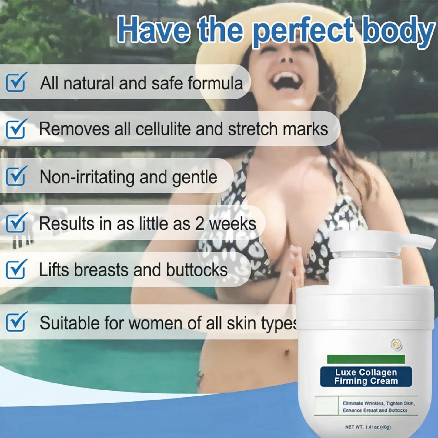 Ruojiar Luxe Collagen Firming Cream,Ultra Firming & Revitalizing Cream,Skin Lifting Wrinkle Removal Cream,Anti-Aging Moisturizer with Collagen,Advanced Firming & Wrinkle Reducing Cream,Collagen Body Lotion