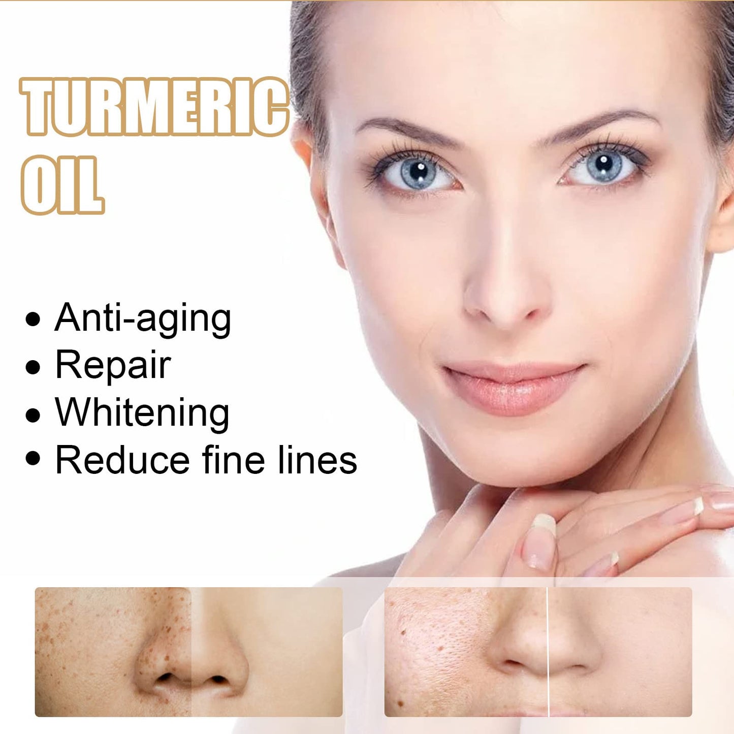 GNAUMORE Turmeric Face Serums Oil,Bright Skin Dark Spot Corrector,Turmeric Serum, Skin Care Moisturizing Repair Serum for Face and Body(30ML)