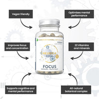 NEUBRIA Edge Focus Formula Nootropic supplements and Multivitamin, Memory Booster helps to Improve Concentration and Focus with 22 Essential Vitamins and Minerals - 60 Capsules - by Neubria