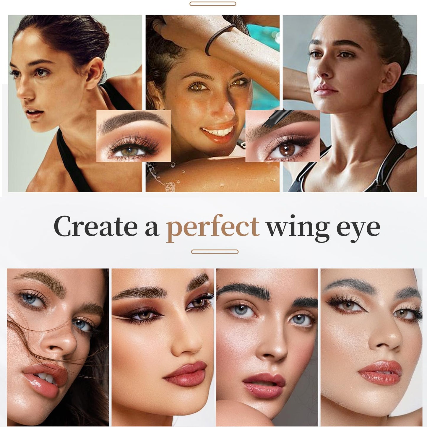 MEITREND Microblading Eyebrow Pencil - 3D Magic Eyebrow Pencil - Natural Makeup Fine Stroke 4-Fork-Tip Eye Brow Pencils - Long-Lasting Waterproof Eyebrow Pencil for Women