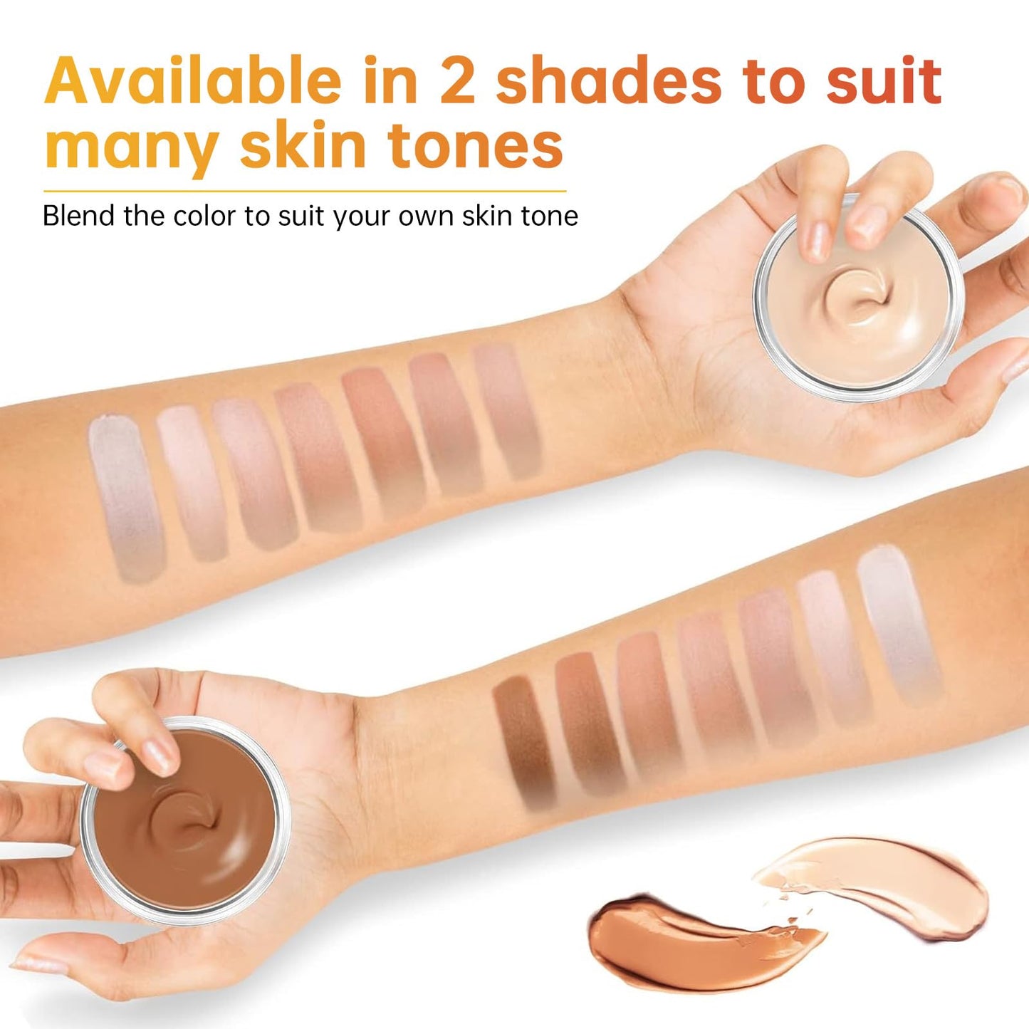 HERBINSOLS Tattoo Cover Up Makeup - Body Coverage Perfector Waterproof - Tattoo Concealer Full Coverage - Natural Body Concealer with 2 Colors