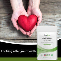 Bodygenix Castor Oil 500mg Softgel Capsules - Supports Immune System Skin Hair Health Joint Wellness Relief Natural Health Supplement - 30 Softgels, 1 Month Supply