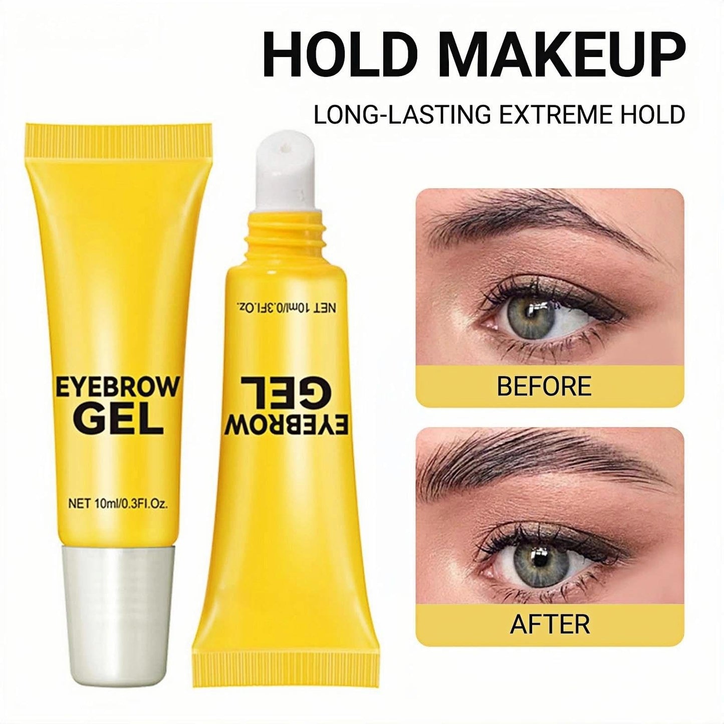 Beauthink Waterproof Eyebrows Styling Spiking Glue - Long-Lasting Brow and Edge Gel for Fluffy, Defined Brows With Brush. Strong Hold, Smudge-Proof Formula. Perfect for Styling and Setting 1PCS