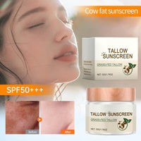 Oumun Beef-Tallow Sunscreen Spf 50,Deeply Nourishing Sunscreen Butter,Organic Grass-Fed Butter Skin Care Cream,Face Cream for Dry Skin,Facial Moisturizer,A Gentle Formula Suitable for the Whole Family
