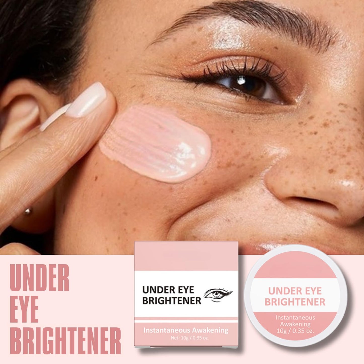 NLFOX Under Eye Brightener - Under Eye Concealer Brightener & Correctors - Eye Colour Corrector Dark Circles - Eye Brightener & Primer Moisturising Concealer ForKorean Makeup Blemish Concealer (Pink)