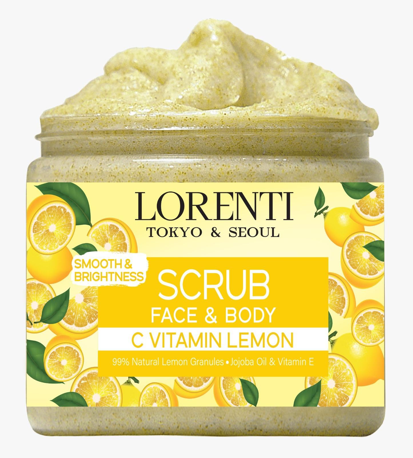 Lorenti Lemon Scrub 500 ML Face & Body | Firming & Radiant Supports Collagen Production Anti Aging and Wrinkle