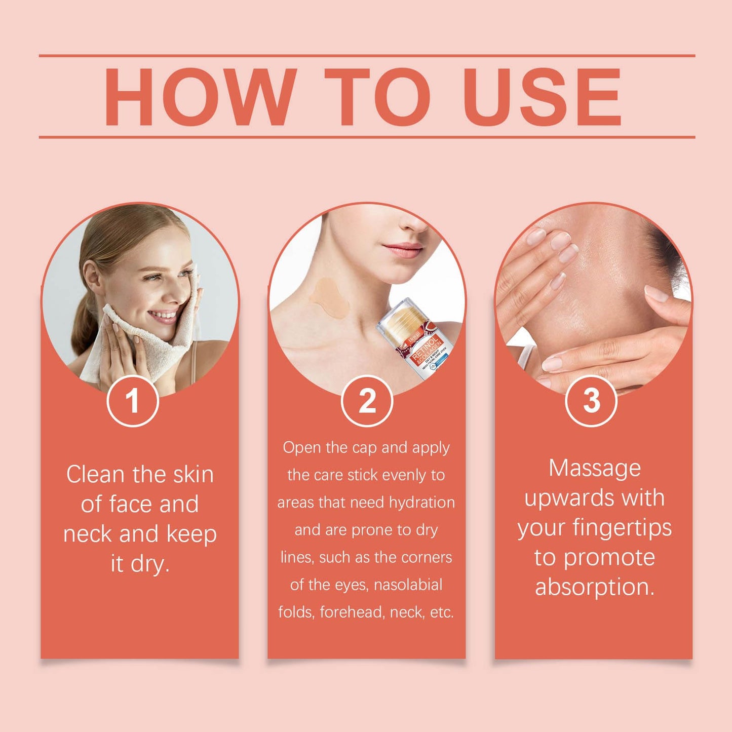 Grospe Retinol & Collagen Neck Facial Care Stick Neck Firming Cream Anti Aging Neck and Décolleté Firming Cream Day & Night Neck Tightening Cream Hydrate Skin Firm Repair Sagging Rejuvenate Skin 40g