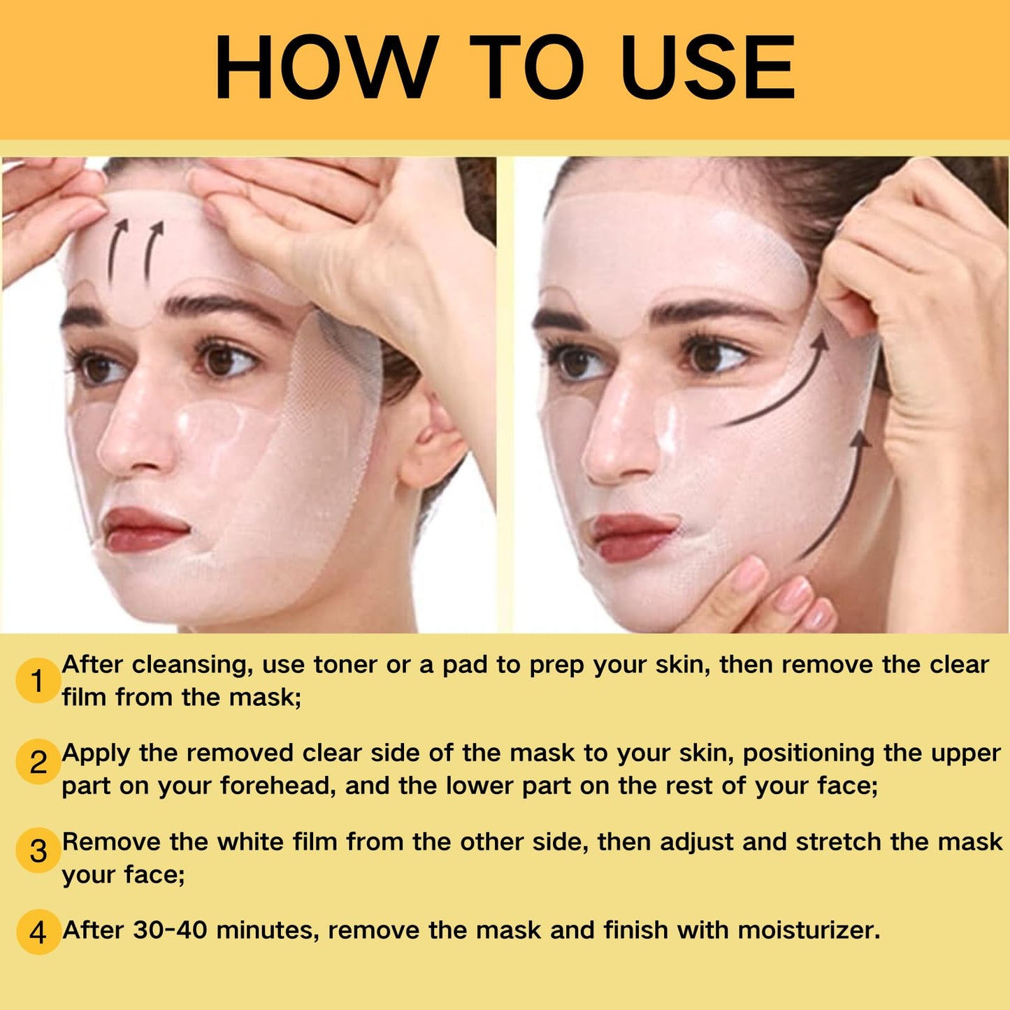 Deep Collagen Retinol Tension Boost Up Mask Set - Korean Face Mask for Face Tightening and Lifting - Collagen Face Mask for V-Line, Smile Line & Forehead Wrinkles, Korean Skincare, 4PCS