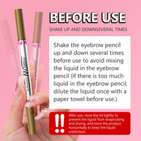 NLFOX Microblading Eyebrow Pen - Magic 2-In-1 Eyebrow Pencil - Eye Brow Pencil with Double-Ended Eyebrow Brush - Smudgeproof Waterproof Eyebrow Pen Create Natural Hair-Like Brows(Dark Brown)