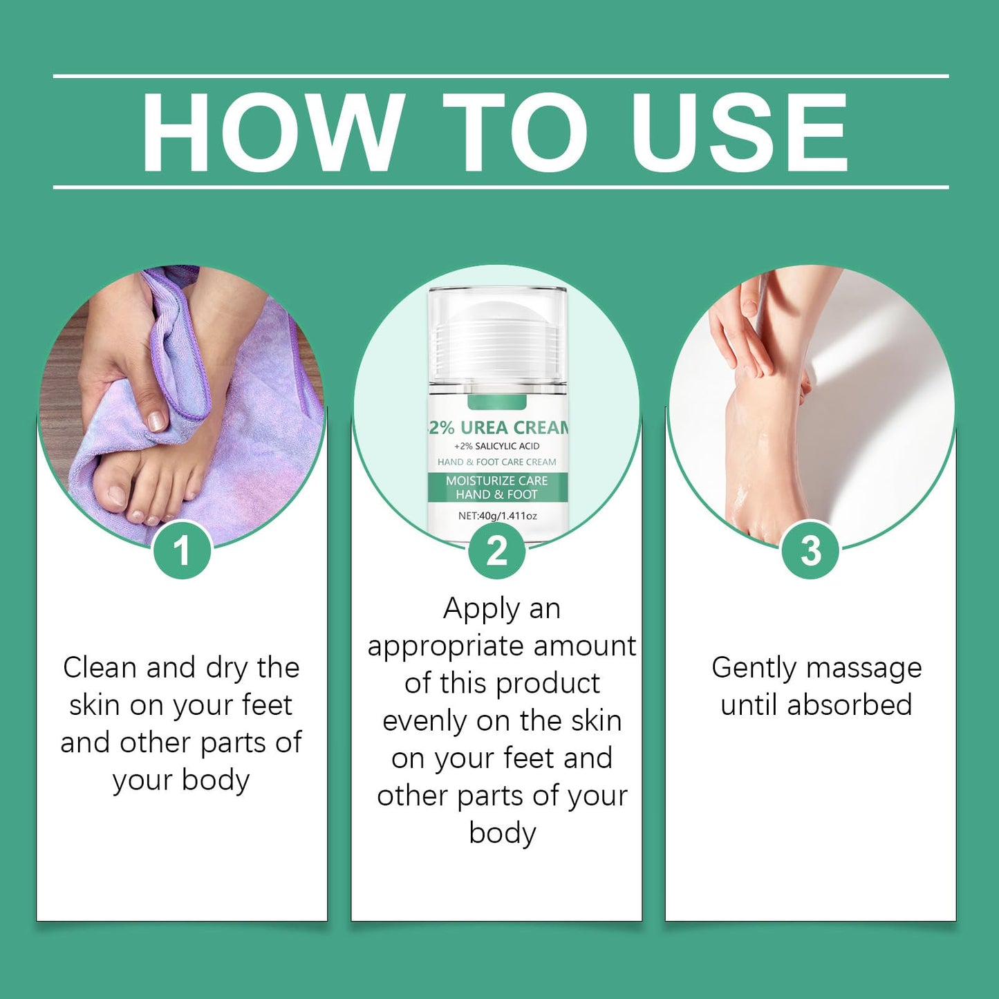 NLFOX 42% Urea Foot Cream - Heel Balm Foot Cream for Cracked Heels and Dry Skin - Urea Cream for Very Dry Feet and Hands - Foot Moisturiser Stick for Calluses and Hard Skin Repair Smooth