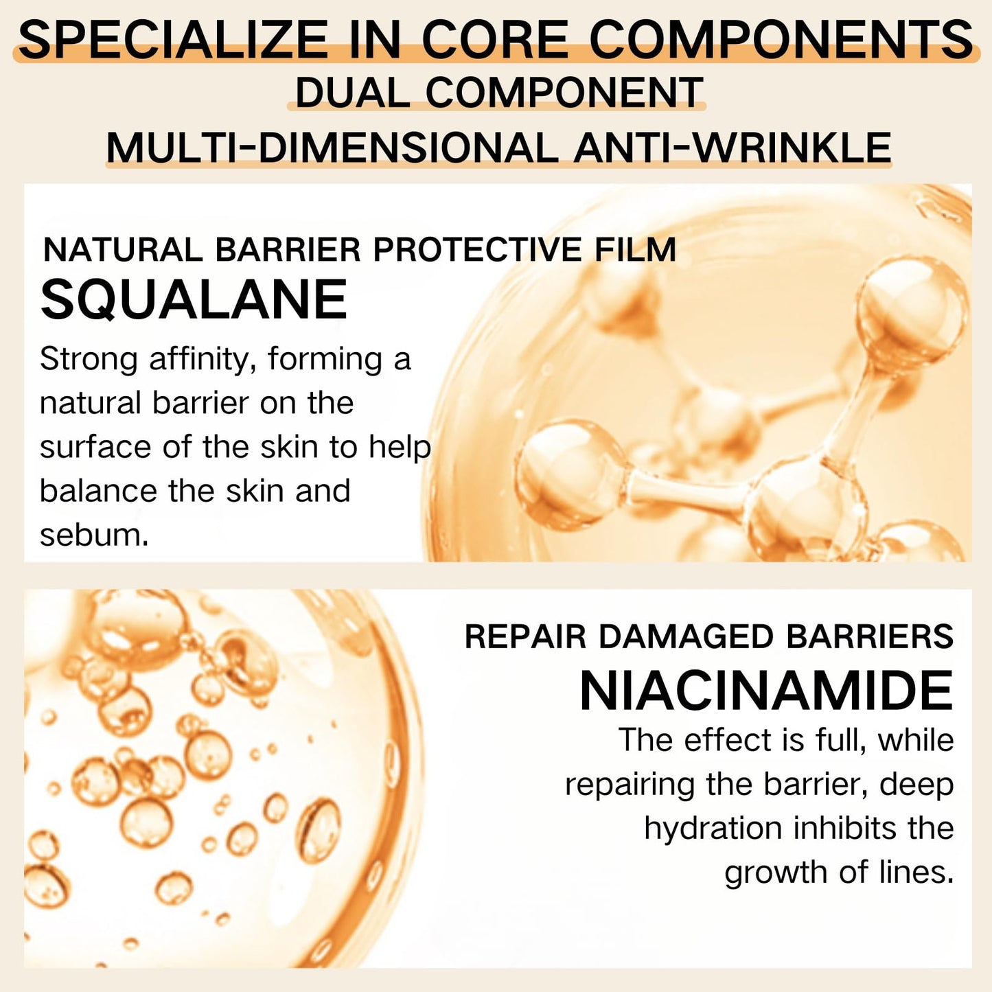 Polypeptide Anti Wrinkle Face Cream - Moisturiser Face Women - Anti Aging Face Cream for Skincare - Face Moisturizer with Niacinamide & squalane - Moisturizing & Firming
