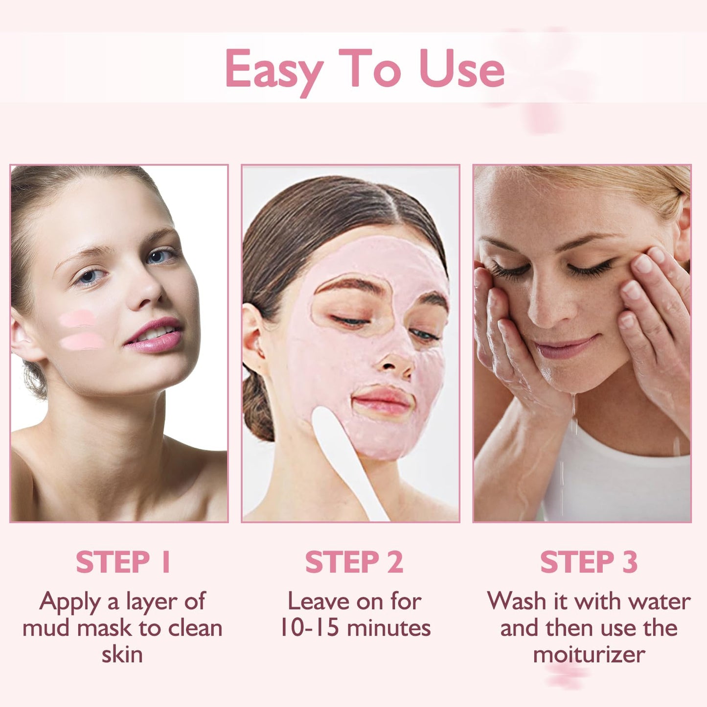 Xumann 10PCS Sakura Skincare Set, Deep Cleanse Pink Face Mask Skincare, Brightening and Moisturizing Pink Clay Mask (5g*10)
