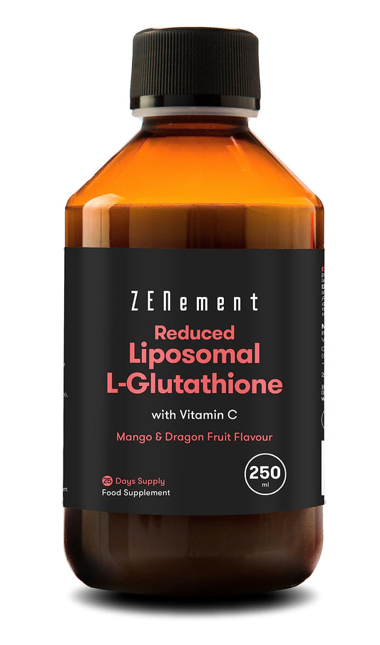 Liposomal Glutathione Reduced, 98%+ Highly Purified and Highly Bioavailable | with Vitamin C Liposomal | Powerful Antioxidant for Optimal Cell Protection | Non-GMO | 250ml | Zenement