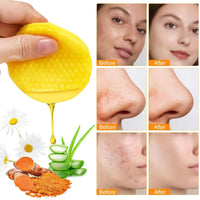 Collin Kacey Kojic Acid and Turmeric Pads - Turmeric Kojic Acid Cleansing Pads - Turmeric Exfoliating Pads for Brightens Skin, Exfoliates, Refreshes Controls Oil, Refines Pores(Pocket-small_30PCS)