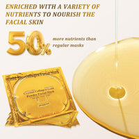 10 x 24K Gold Bio Collagen Face Mask Crystal Gold Powder Gel Facial Masks Anti Ageing Hydrating Moisturizing Brightening Skincare for All Skin Types