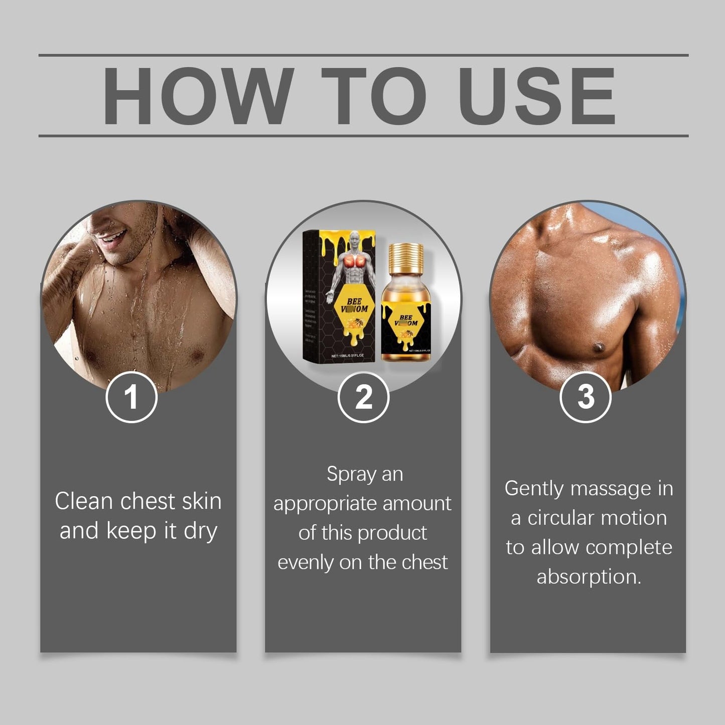 Bee Ven-Om Gyneco-mastia Oil,Bee Ve-nom Gyneco-mastia He-ating Oil,Che-st Muscle Body O-il,Firming Oi-l for Men,Be-e Ven-om Massage O-il,Be-e Veno-m Natural BRE-AST Toner,Strengthening Che-st Muscles