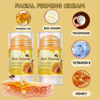 IZBEAUVO 2PCS Bee Venom Face & Neck Firming Stick - Skin Tightening Cream for Wrinkles & Double Chin Reducer, Anti-Aging Brightening Serum, Non-Greasy Portable Skincare Balm, Deep Moisturizing Collagen Boost