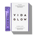 Vida Glow - Natural Hydrolysed Marine Collagen Sachets | Promotes Glowing Skin + Smooths Fine Lines (Blueberry, 30 Sachets)
