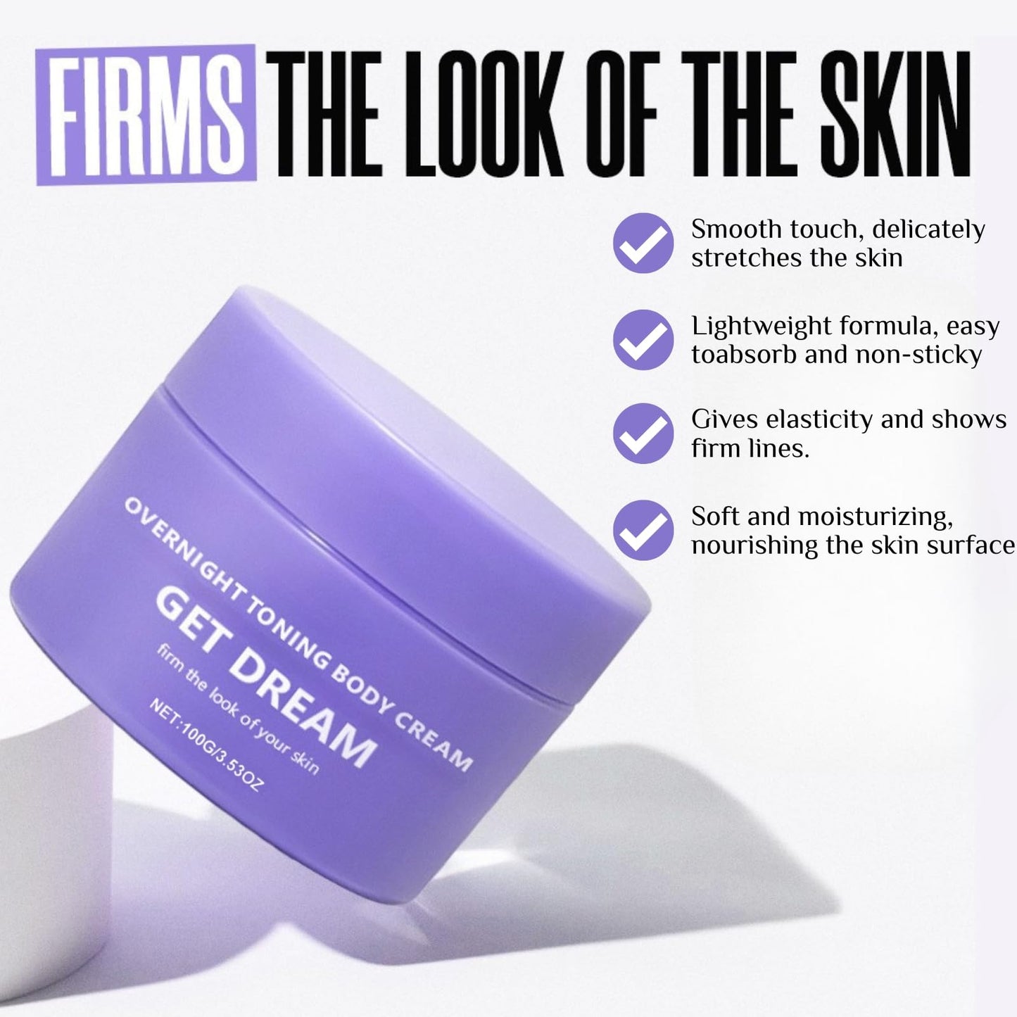 Overnight Toning Whip - Firming Cream for Loose Skin - Skin Tightening Cream For Face & Body - Skin Firming Body Cream - Overnight Toning Whip Body Lotion - Skin Tightening Cream for Face & Body