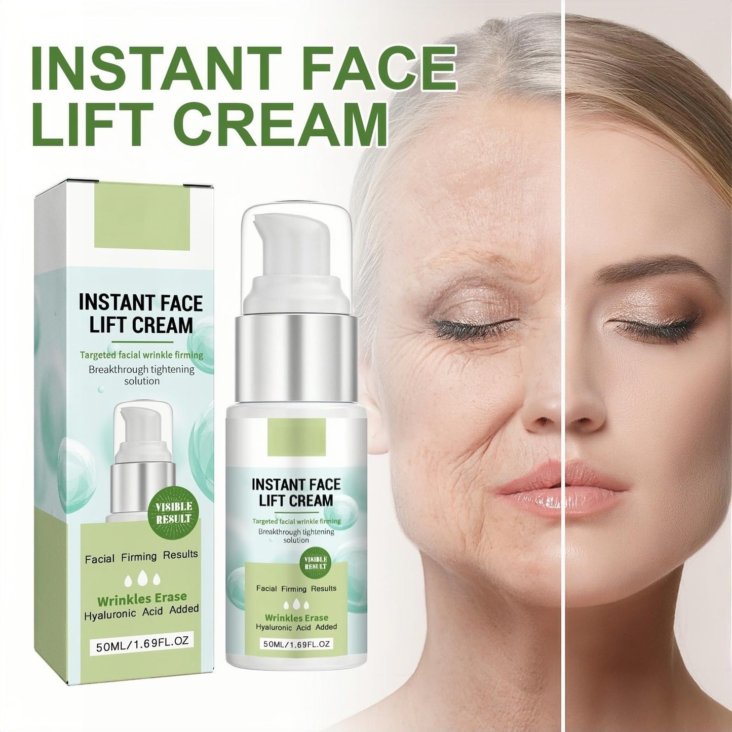 Xunzhi Skin Tightening Cream for Face with Instant Lift Effect,Skin Tightening Cream for Face,Anti Wrinkle F/ace C/ream,Instant F/ace Lift C/ream,Hyaluronic Acid Moisturizer,S/kin Firming Cr/eam Serum