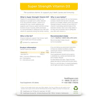 Healthspan Super Strength Vitamin D3 | Immune Health | Bone, Teeth & Muscle Health | Contains 1,000iu of Natural Source Vitamin D3 in Each Tablet | Vegetarian (60 Tablets)