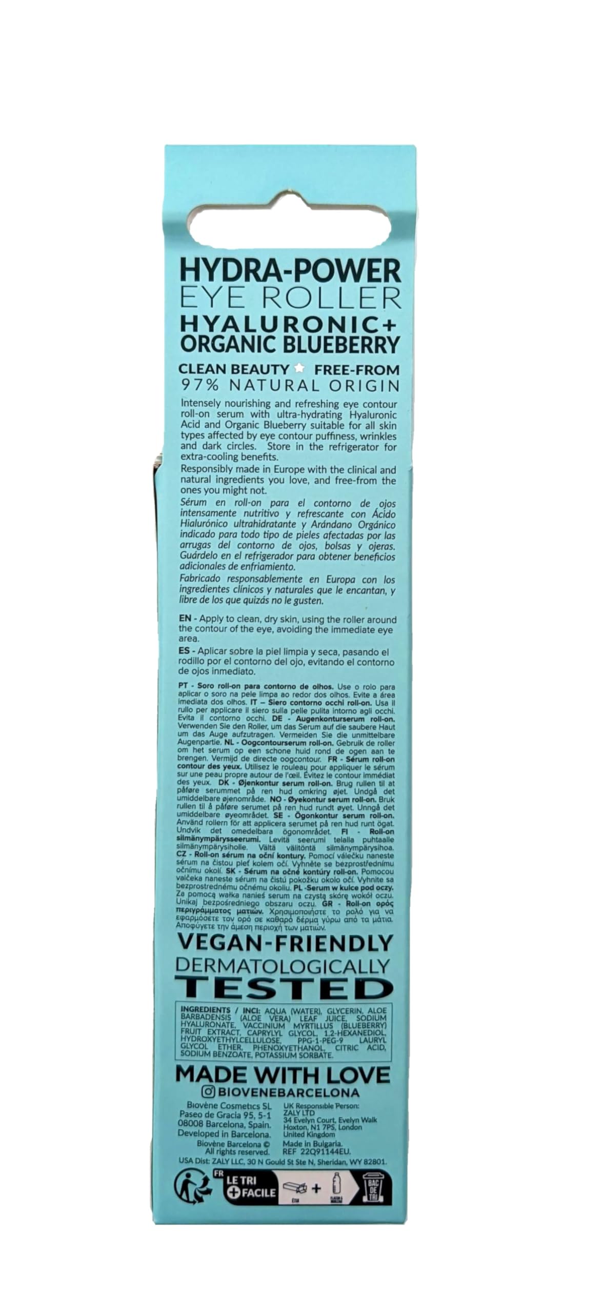 Hydra-Power 20% HA & Organic Blueberry Eye Concentrate Roll-On 15ml