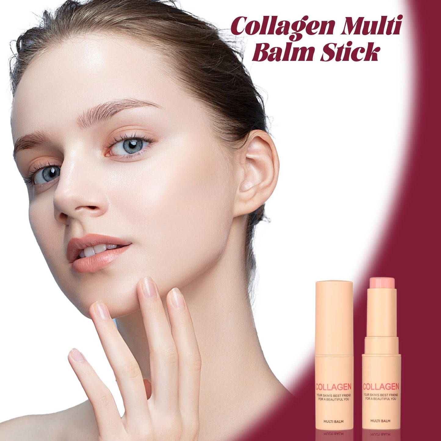 Generic Collagen Multi Balm Stick – Anti-Wrinkle Face Moisturizer, Hydrating Eye & Lip Balm, Firming Collagen Stick for Face, Eyes, Lips & Neck