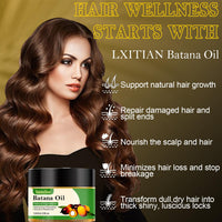 Lxitian 100% Natural Raw Batana Oil for Hair Growth, Dr. Sebi Hair Oil from Honduras, Pure Nourishment Organic, Prevent Hair Loss,Eliminates Split Ends Moisturize Scalp,Restore Hair Masks for Dry Damaged Hair