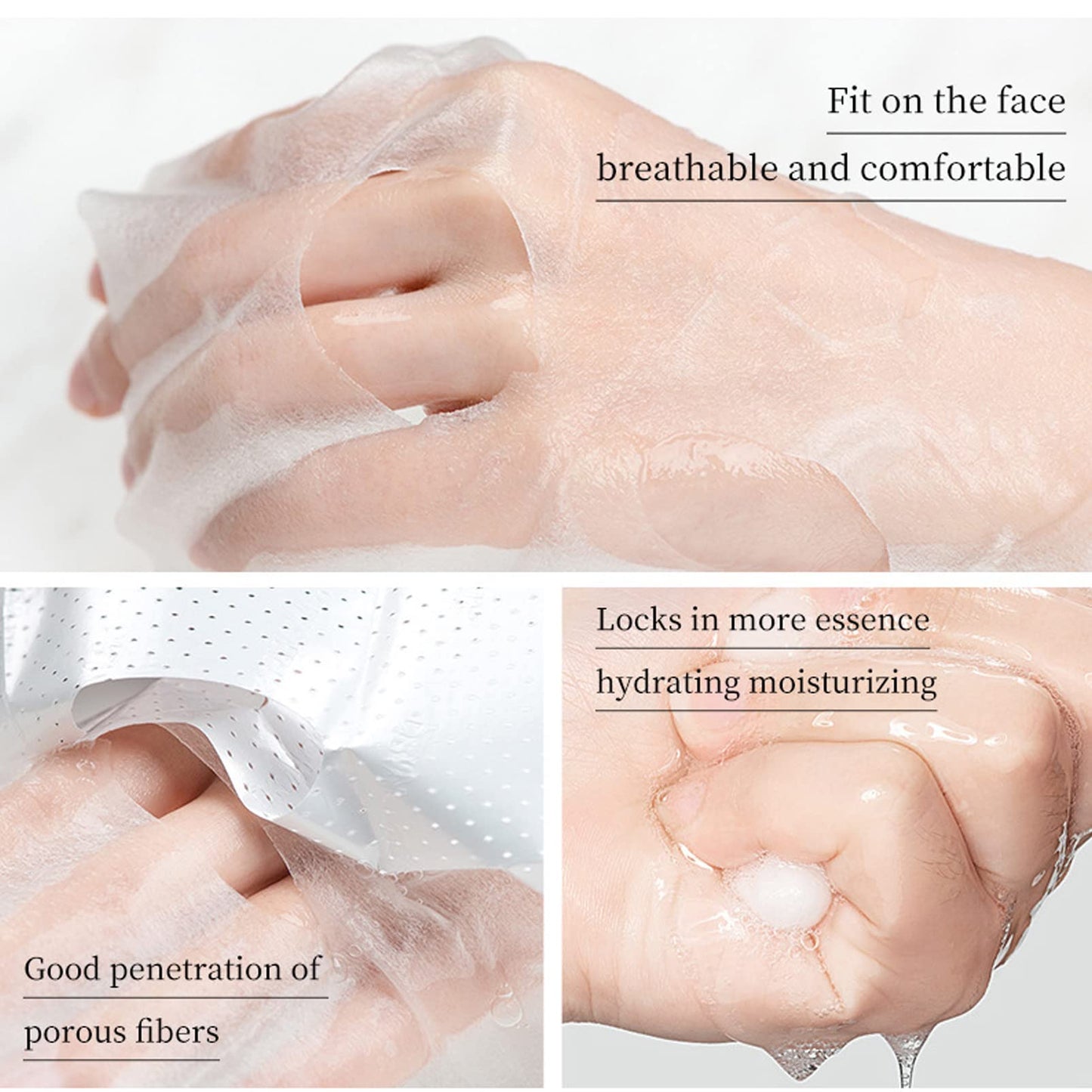 DMQ Hydrating Face Mask,Hydrating Moisturising Face Sheet Masks Nourishing Improves Skin Face Care,Face Mask Set for Dehydrated, Dull and Tired Skin,Pack of 5 Sheet Masks (5PCS-A)