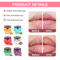 DOOCECIY 6 PCS Honey Lip Bee Balm Set, Moisturizer Fruit Honeybalm for Dry Chapped Peeling Lips