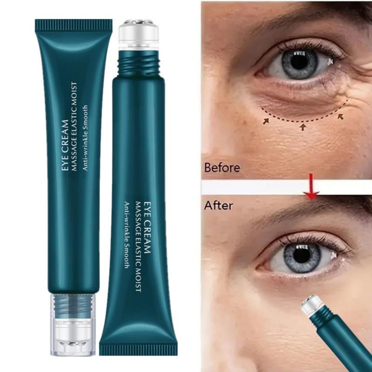 Under Eye Cream with Roller Applicator for Dark Circles and Puffiness β Hydrating and Refreshing Eye Cream for Delicate Skin Care