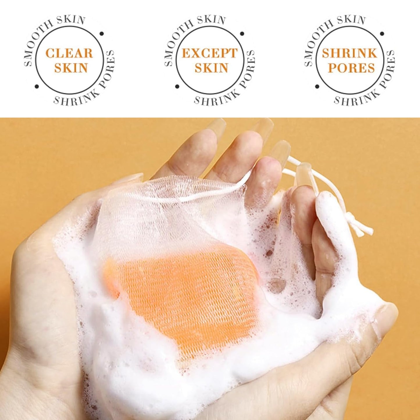 2 PCS Turmeric Soap Tumeric Soap Acne Dark Spot Smooth Skin Turmeric Soap Bar with Foaming Net Suitable for Face and Body Anti-Freckles Moisturizing Eliminating Fine Lines