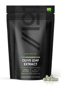 ALPHA01 Organic Olive Leaf Extract 7500mg | Wild European 20% Oleuropein (750mg 1:15 Extract) | No Additives | Non-GMO | Gluten Free | 60 Vegan Capsules