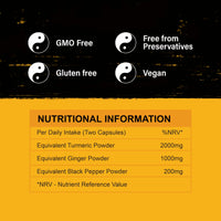 Turmeric Capsules 2000mg with Ginger and Black Pepper, by Yin & Yang Superfoods | High Strength Supplement | Immune Support & Joint Health | Eco-Friendly Packaging | Two Month Supply