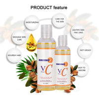 AurolaGlow Vitamin C Body Oil - Moisturizer for Face & Body, Massage Oil for Dry Skin, Anti-Wrinkle Formula, Easy Absorption - Natural Skin Care