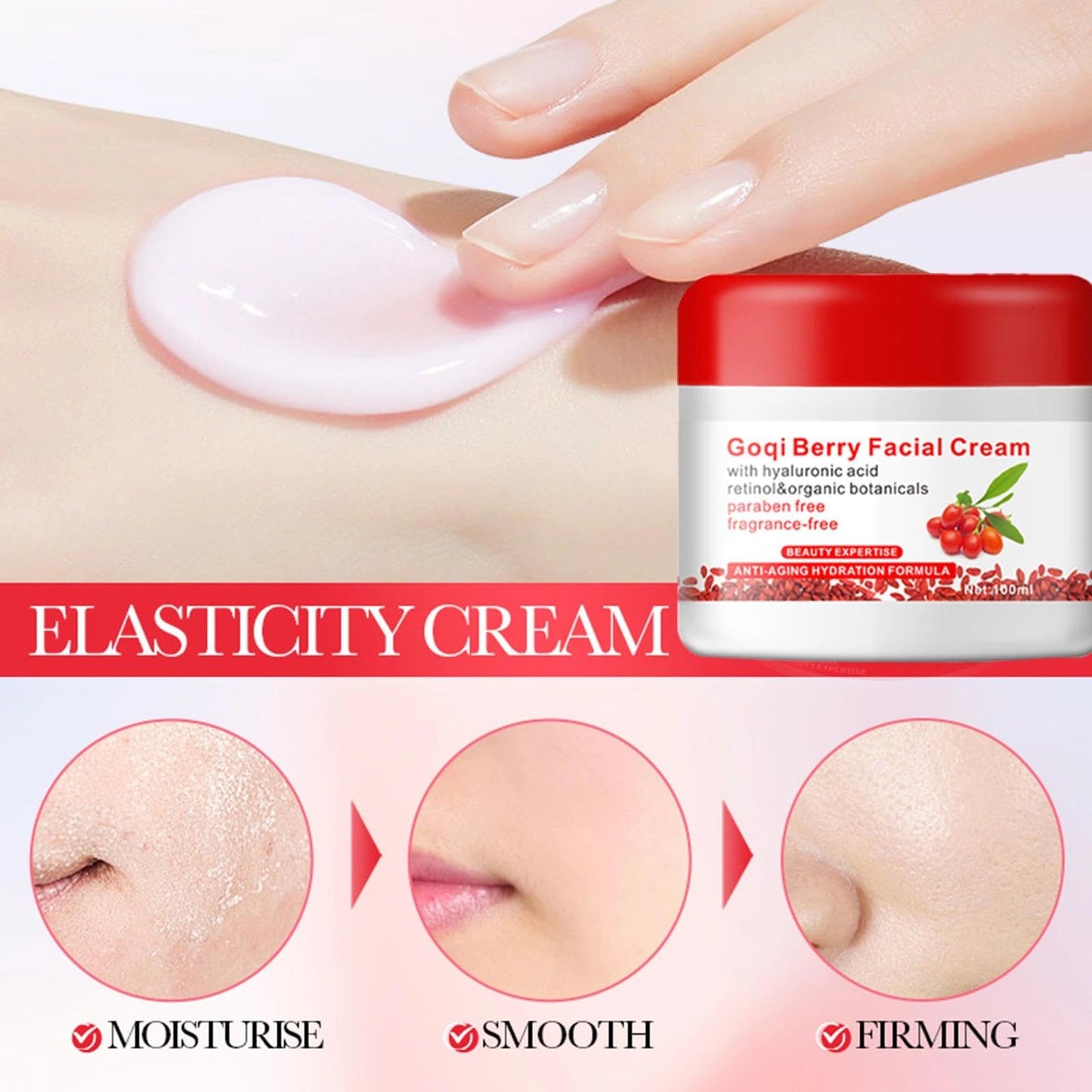 Go-Ji Berry Face Cream – Moisturizer Deeply Hydrating & Revitalizing Facial Cream with Goji Berry Essence for Youthful, Glowing Skin, Skin Tightening. Rich, Nourishing Formula