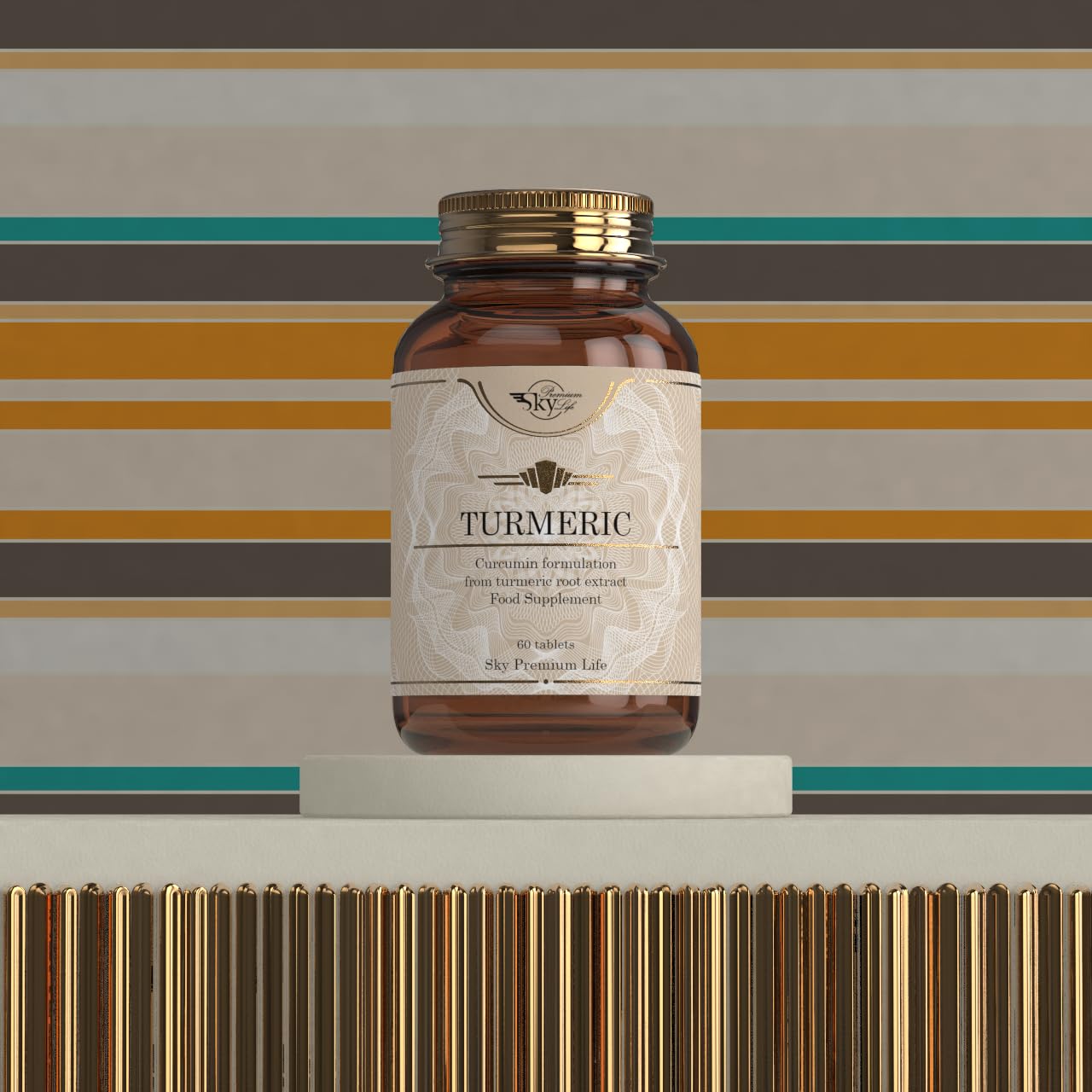 Sky Premium Life Turmeric 1400mg Food Supplement - Curcumin Formulation from Turmeric Root Extract - 60 Tablets