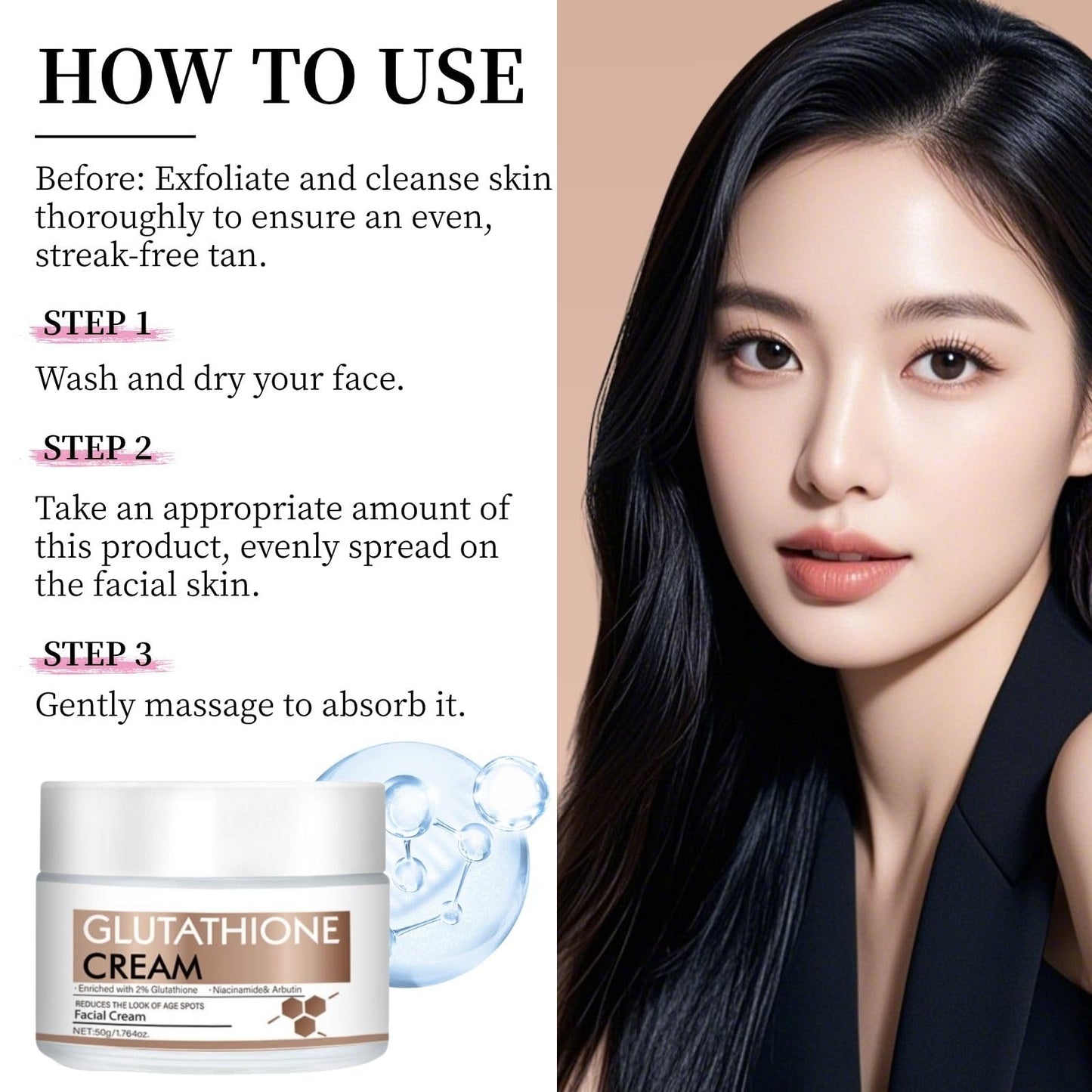 Cureluxe Glutathione Face Cream - Revitalising & Hydrating Face Moisturiser for Women & Men, Day & Night Use, Skin Brightener Cream,Face Moisturiser,All Skin Types