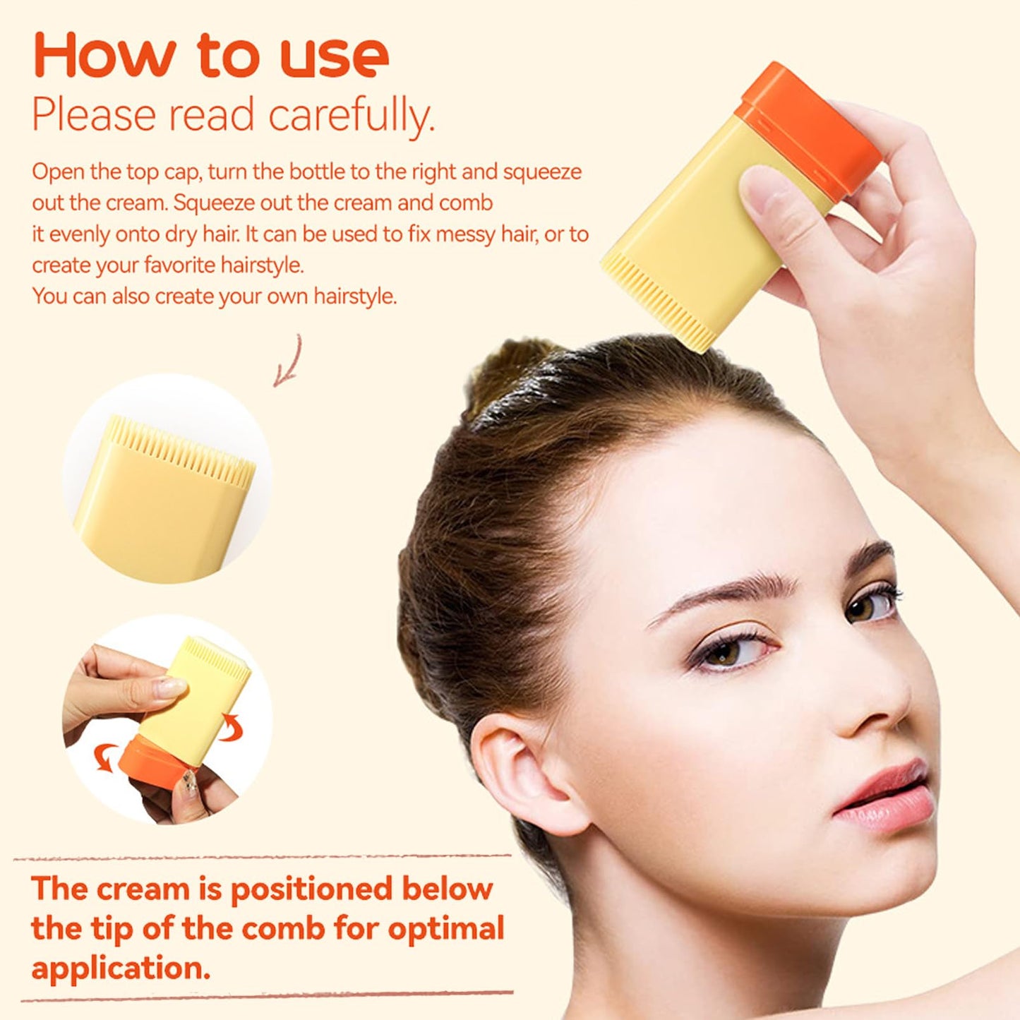 Hair Wax For Kids With Hair Edge Brush,Edge Control Anti-Frizz Non-greasy Hair Pomade Stick for Fly Away and Edge Frizz Hair,Easy to Use, Compact and Portable