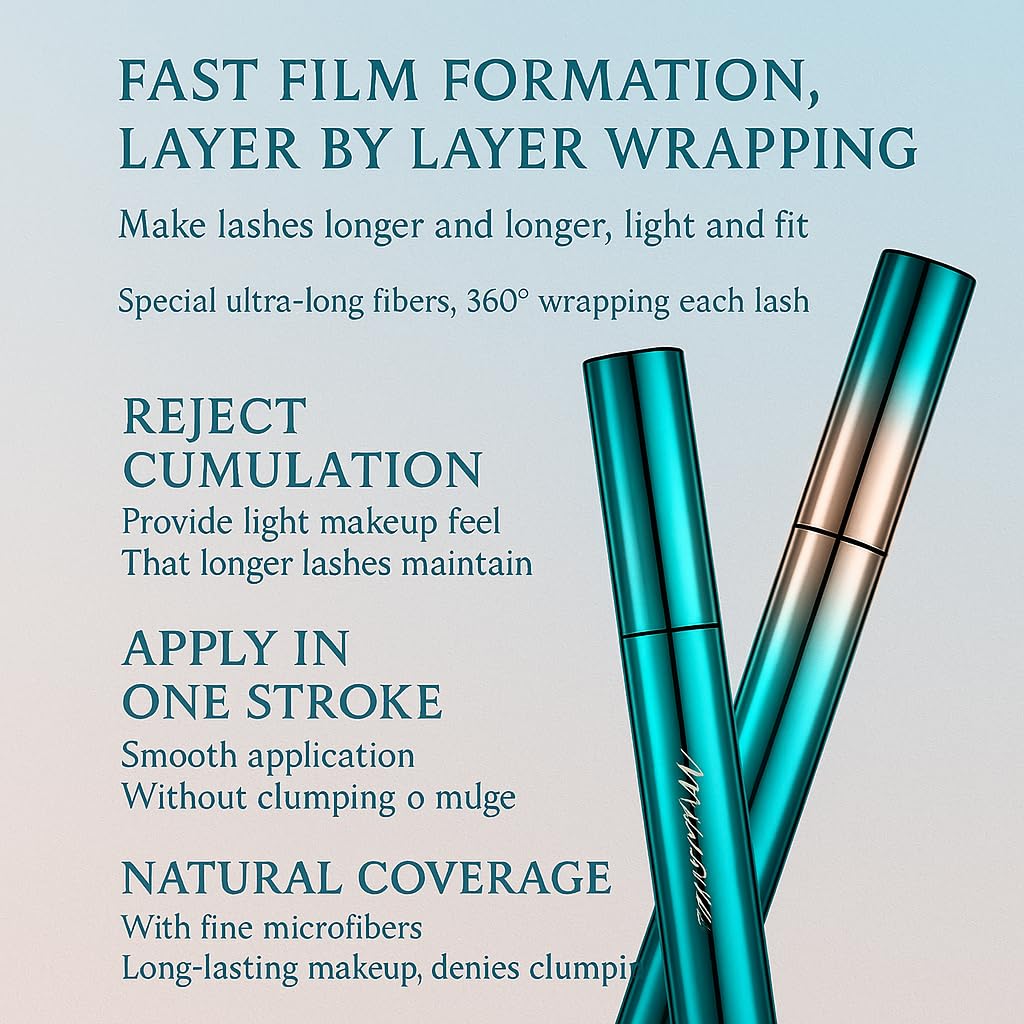Generic Waterproof Precision Mascara with Ultra-Fine 2.5mm Brush – Smudge-Proof & Flake-Free – Lightweight Formula for Beginners & Makeup Artists Defines, Lengthens Separates Lashes Naturally