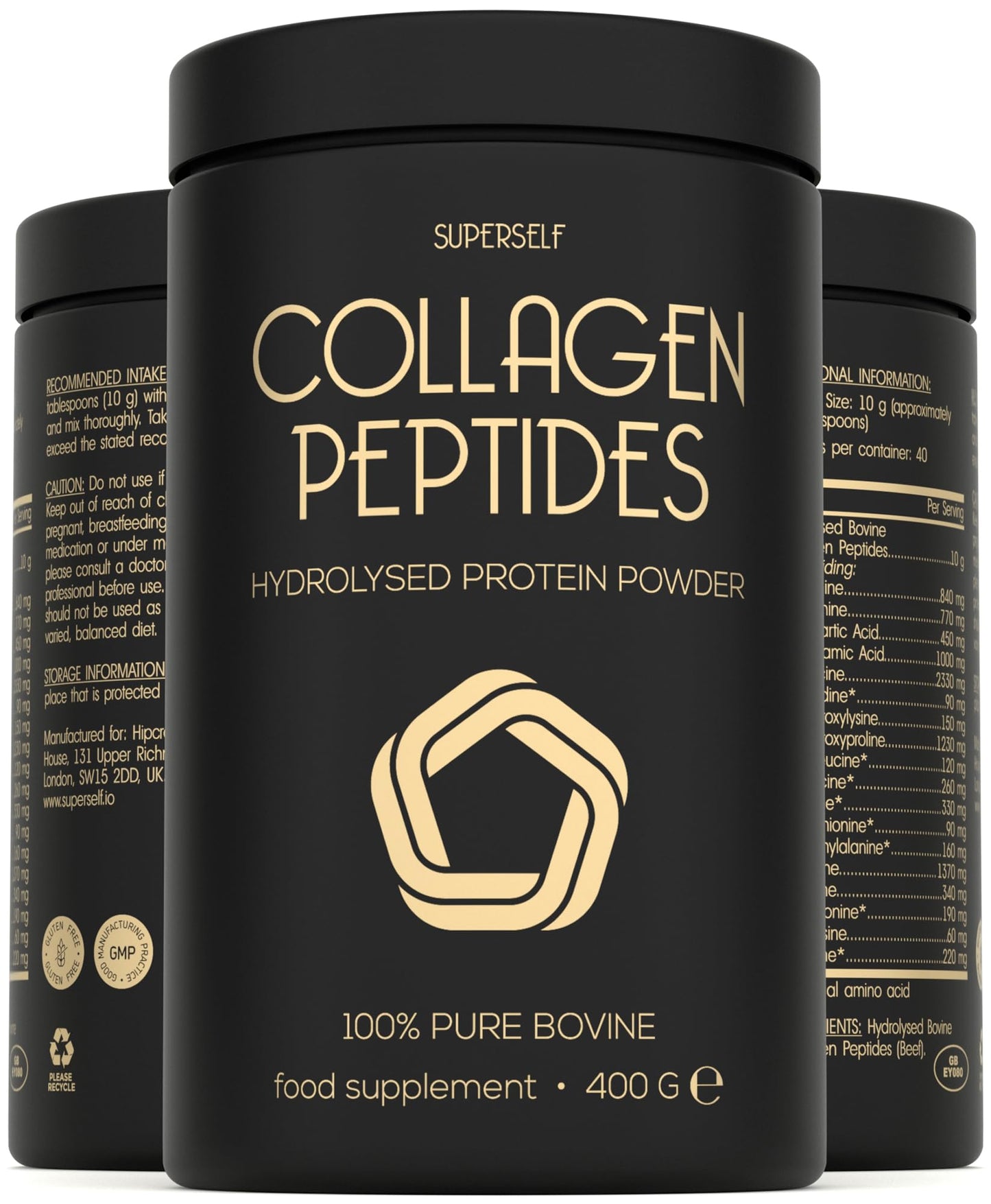 Premium Collagen Powder - Collagen Supplements for Women & Men - Pure Bovine Collagen Peptides 400g - Hydrolysed Collagen Type 1 and 3 for Skin, Hair & Nails - Tasteless, Dissolves Easily, Mixes Well