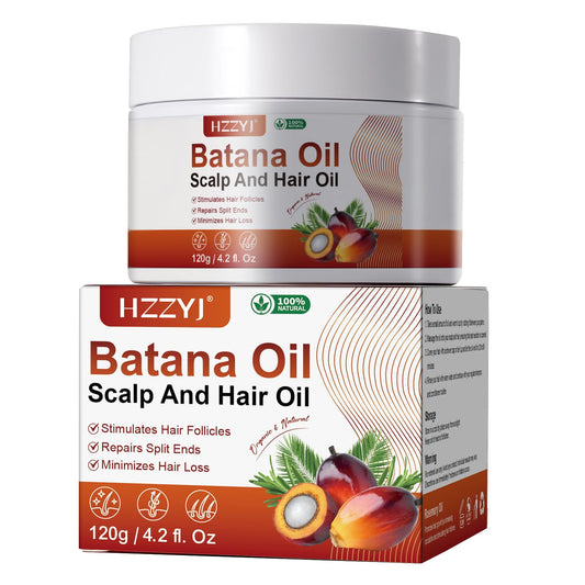 HZZYJ Organic Batana Hair Oil, Unrefined, Honduran Rainforest Origin, Promotes Hair Growth, Prevents Hair Loss, Repairs Split Ends and Damage, Suitable for All Hair Types