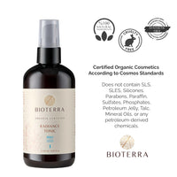 Bioterra Organic Radiance Face Tonic, Refreshing, Balance & Glow, Normal & Combination Skin, Prebiotic and Organic Essential Oils, 250 ml