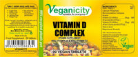 Veganicity Vitamin D 1600 Complex (40µg) : General Well-Being and Joint Health Supplement - 90 Tablets, in a Planet-Friendly 99% Recycled Pot