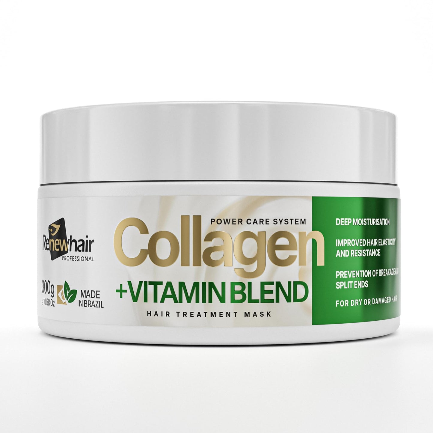Renew Hair Professional Collagen Plus Vitamin Blend Hair Treatment Mask, 300g, Deep Moisturisation, Improved Hair Elasticity and Resistance, Prevents Split Ends, For Dry or Damaged Hair