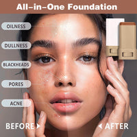 SHEBEEDO Beauty Balm Serum Boosted Skin Tint,Hydrating Tinted Moisturizer Foundation Stick, Solid Tinted Moisturizing Splendor Serum,Portable Contour Stick Natural Makeup for Women(Wheat/Bronze color)