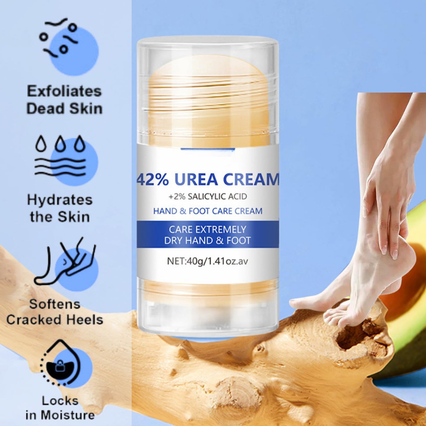 Urea Foot Cream - Urea Cream - Foot Cream 42 Percent for Cracked And Dry Skin - Foot Moisturiser Repair Cream Skin Care Hands & Feet - Heel Balm for Cracked Heel