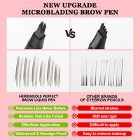 HERBINSOLS Microblading Eyebrow Pen - Natural Brow Pen - Easy To Color, Long Lasting, Quick Drying Eyebrow Tint Pencil - Waterproof, Smudge-Proof & Transfer-Proof Brow Pencil (03# Slate Brown)
